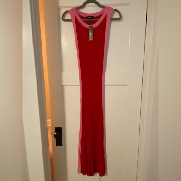 Lulu’s knit midi dress- red & pink- size small - Picture 5 of 8